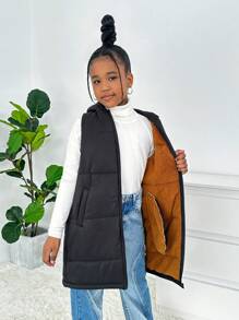 Palton midi fără mâneci pentru fete Tween, toamnă/iarnă