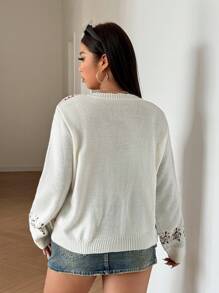 Calvaya Cárdigan con estampado floral y botones en la parte delantera para talla grande, de uso casual y diario para otoño/invierno - Multicolor - Ver 5