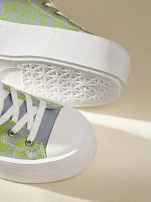 CUCCOO EASI 女士纯色拼接平底休闲运动鞋，女士日常休闲鞋运动鞋 - 綠色 - 查看 8