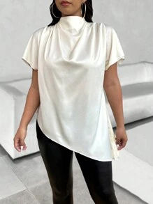 Celure Camisa casual minimalista de manga corta y talla grande, para uso diario