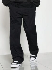 SUMWON 宽松工装裤 - 黑色 - 查看 1