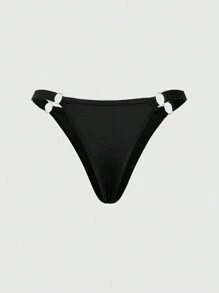 ROMWE Goth 3 件套哥特式百褶裙和性感内衣套装 - 黑色 - 查看 7