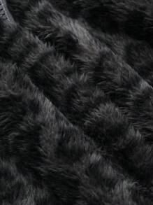 DAZY Casual Leopard Print Fleece Sweatshirt, Fall/Winter,Long Sleeve Tops,Fleece Lined