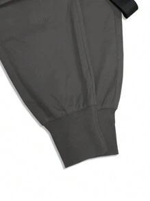 Manfinity LEGND Men Flap Pocket Buckle Detail Drawstring Waist Cargo Pants - Dark Grey - View 7