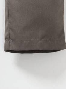 年轻男孩纯色松紧腰锥形休闲裤 - 灰色 - 查看 4