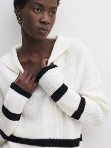 BizChic Sudadera con capucha blanca, moda para mujer, ropa de oficina, jersey para primavera y verano - Blanco y Negro - Ver 3