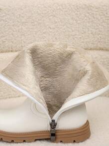 女婴白色珍珠装饰保暖高筒靴 - 白色 - 查看 7