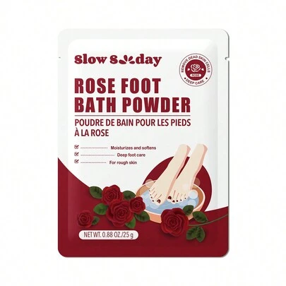 Slow Sunday Rose Foot Bath Powder, Rose, Hydrating Moisturizing Revitalizing Exfoliating Footcare, Good Choice For Wedding, Vacation, Beach, Travel EssentialsEaster Gifts, Suitable For Summer Foot Care