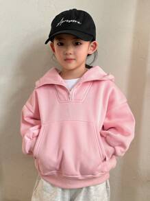 Dazy Kids Young Girl Plain Sweatshirt For Fall Hoodie - Pink - View 6