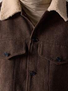 Manfinity VCAY Men's Casual Loose Fit Long Sleeve Open Front Jacket - Camel - View 3