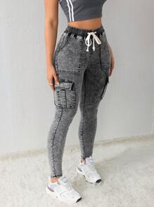 SHEIN Tall Quần Jeans Nữ Quần Jeans Co Giãn Gợi Cảm Túi Cargo Jeans Đen Lót Nhiệt Quần Jeans Mùa Đông Quần Jeans Mùa Đông Quần Jeans Mùa Đông Quần Jeans Nhiệt Denim Teddy Quần Jeans Nhiệt Teddy Lông Cừu Mềm Quần Chạy Bộ Nữ Quần Legging Quần Jeans Nữ Quần Jeans Đen Quần Áo Mùa Đông Nữ Bộ Đồ Thể Thao Nhiệt - màu đen - Xem 6