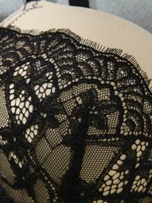 DesireSculpt 1pc Contrast Lace Sexy Push-Up Romantic Underwire Bra Set, For Small Bust Lingerie - Multicolor - View 7