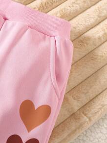 4pcs/Set Baby Girls Printed Sweatshirt Top And Pants Outfit