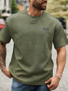 Manfinity CasualCool 大码男士纯色圆领短袖休闲 T 恤