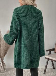 SHEIN LUNE 1pc Women's Front Button Long Sleeve Casual Knitted Cardigan