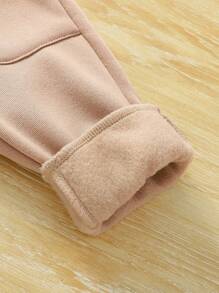 SHEIN 3 件装男童休闲运动街头保暖加厚图案印花下装，适合户外、秋冬季