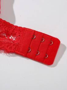 4pcs Women's Minimalist Smooth & Lace Splicing Padded Underwire Bra Set - Multicolor - View 7