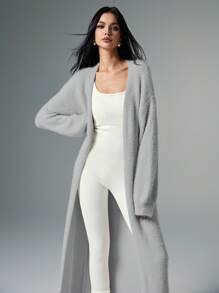 Poéselle 女士休闲纯色落肩宽松开衫秋冬季