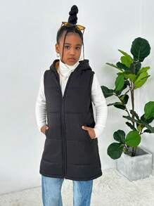 Palton midi fără mâneci pentru fete Tween, toamnă/iarnă