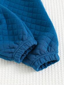 Cozy Pixies 2 件套男婴字母图案翻领拉链运动衫和慢跑裤套装 - 藍色 - 查看 4