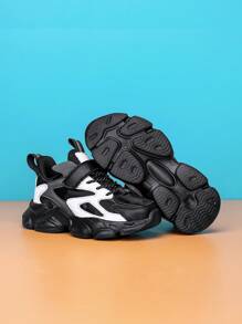 Teenager Jungen Lässig Sneaker mit niedrigem Schaft, farblich abgestimmte altmodische Chunky Sneaker mit verstellbarem Klettverschluss für einfaches An- und Ausziehen, geeignet für den täglichen Gebrauch und den Campus, bunte Herbst-/Wintersenker