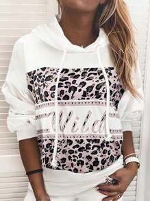 SHEIN LUNE 女士连帽休闲印花长袖运动衫 - 彩色 - 查看 1