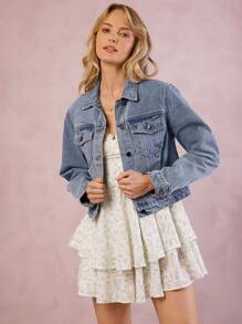 WESTFADE Premium Denim California 91% Cotton Embroidered Jacket - Light Wash - View 6