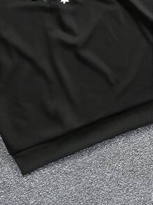 Tween Boys' Long Sleeve Letter Print Minimalist Sweatshirt, Casual For Daily Wear - Black - View 4