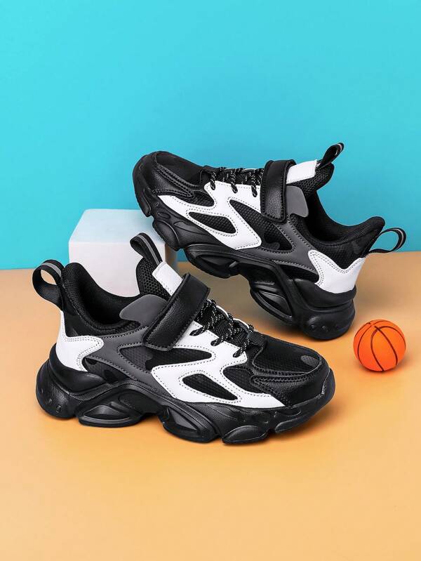 Teenager Boys Low-Top Casual Sneakers, Color Matching Old-Chunky Sneakers With Adjustable Hook And Loop Closure For Easy On And Off, Suitable For Daily Wear And Campus, Autumn/Winter Colorful Sneakers