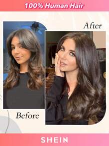 Halo Invisible Wire Human Hair Extensions With Transparent Headband Adjustable Size Removable Secure Clips Hair Extensions