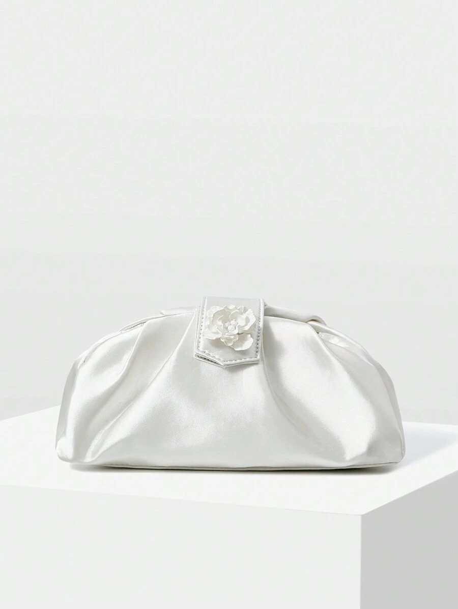 The Great Gatsby x MOTF PREMIUM FLOWER DECOR CLUTCH - Grey - View 2