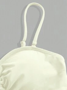 Swim Oasis Conjunto de traje de baño de una sola pieza con decoración de estrella de mar metálica, busto fruncido y hueco, talla grande falda envolvente con nudo, para playa de verano