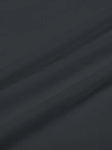 Manfinity Homme Men's Casual Everyday Button-Front Half-Placket Long Sleeve Polo Shirt, Autumn, For Fall - Dark Grey - View 7