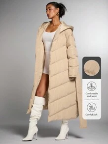 SHEIN BAE Women's Thickened Warm Coat, Soft And Cozy, Suitable For Thanksgiving, Halloween, And Holiday Wear, Winter Clothes