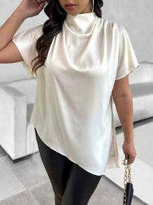 Celure Camisa casual minimalista de manga corta y talla grande, para uso diario
