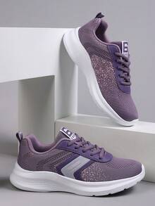 1 Đôi giày thể thao ngoài trời thường ngày cho thanh thiếu niên, mặt trên bằng lưới thoáng khí, nhẹ, đế cao su chống trượt, giày thể thao bền, mềm mại và thoải mái, thiết kế thời trang cho bé trai và bé gái - Màu tím - Xem 11