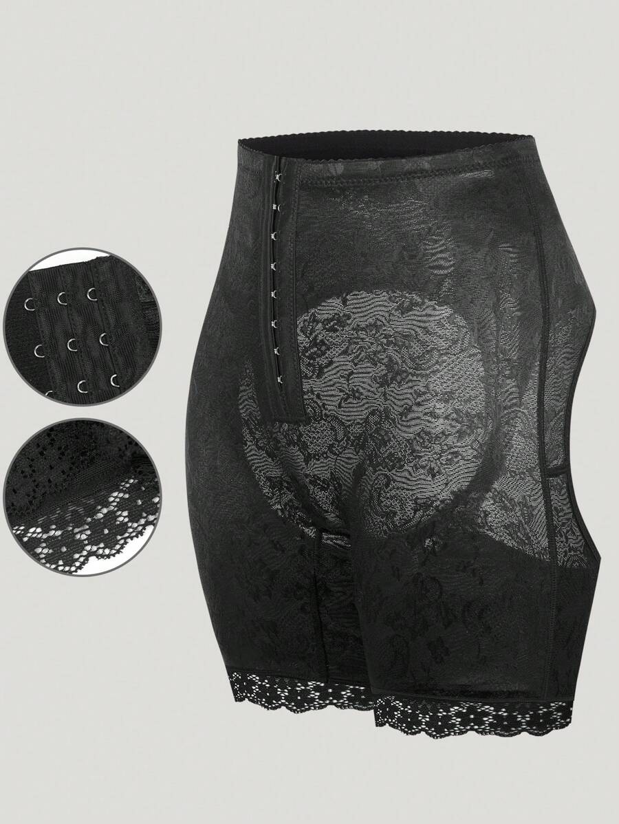 1 quần short định hình eo cao viền ren cho nữ - màu đen - Xem 1