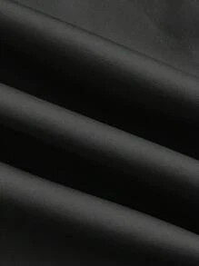 SHEIN BAE 大码秋季优雅女式机场商务缎带长款宽松棕色风衣 - 黑色 - 查看 11