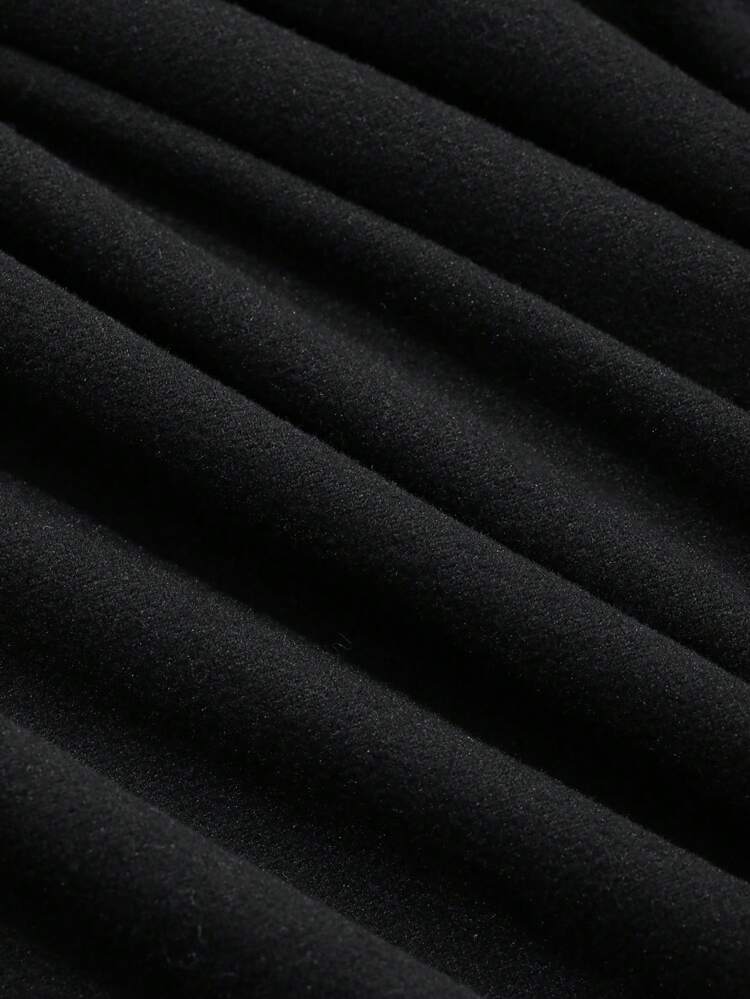 2pcs Set: Women Solid Color Long Sleeve Pleated T-Shirt & Long Casual Skirt, Autumn