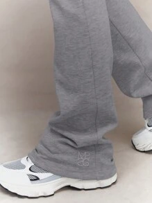 MISSGUIDED Relaxed High Waist Athleisure Yoga Lounge Pants Bootcut Active Bottom Wide Leg Casual Everyday Wear Perfect For Leisure And Fitness - Dark Grey - View 3