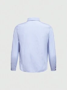 SHEIN Bộ vest trang trọng 3 món cho bé trai tuổi teen: Áo sơ mi dài tay cổ sọc, nơ tương phản, quần trơn màu, đi học, ngày lễ, đám cưới, tiệc sinh nhật, thu/đông - Nhiều màu - Xem 6