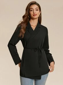 Almamuse 1 pièce Top à manches longues pour femmes avec attache croisée à la taille, design élégant