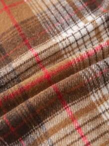 SHEIN Young Girl Plaid Print Flap Detail Shirt & Cami Jumpsuit