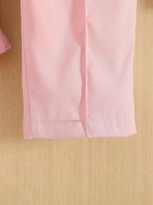 SHEIN Vintaside Kids Baby Girls' 3pcs Plain Color Casual Pants Set, Suitable For Outdoor, Spring/Autumn - Multicolor - View 6