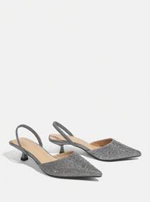 CUCCOO TILAWA Women's Pointy Toe Kitten Heel High Heels, Bow Decor, Solid Color, Ankle Strap, Elegant Daily Wear Option, Outdoor Shopping, Festivals, Parties, Spring Summer Autumn Winter, Pairs Well With Satin Dresses For And Vibe And Spring Shoes Spring Break Easter Prom Heels