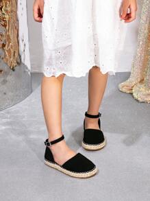 1pair Lightweight, Comfortable Casual Resort Style Flat Shoes For Girls, Suitable For All Seasons - Black - View 4