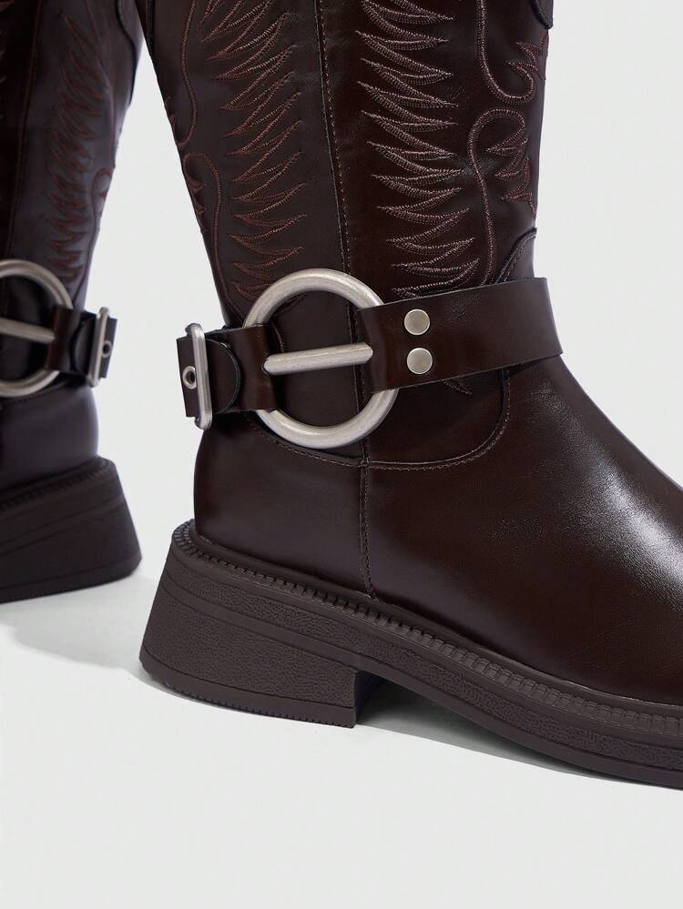 CUCCOO GRLICON Women's Over-The-Knee Boots, Y2K Style, Punk Rock, Biker, Cool Girl, Suitable For Halloween, Christmas, Party Occasions