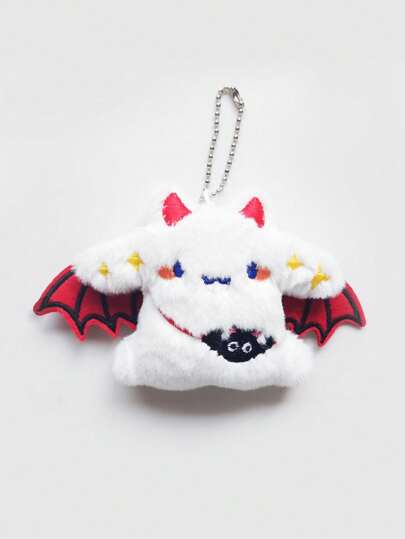 Kawaii 1pc Cartoon Bat Rabbit Plush Phone Bag Keychain Pendant Accessory