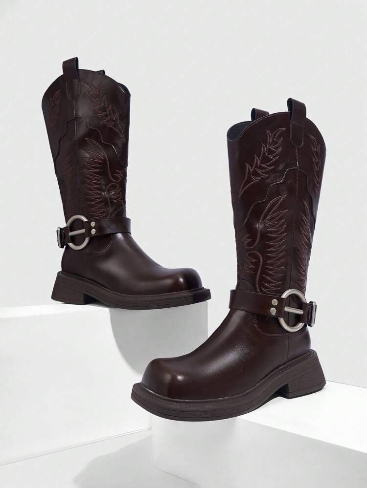 CUCCOO GRLICON Women's Over-The-Knee Boots, Y2K Style, Punk Rock, Biker, Cool Girl, Suitable For Halloween, Christmas, Party Occasions