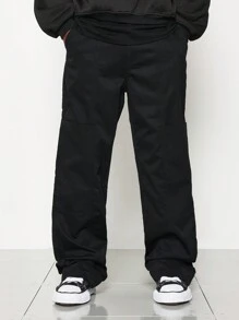 SUMWON 宽松工装裤 - 黑色 - 查看 3